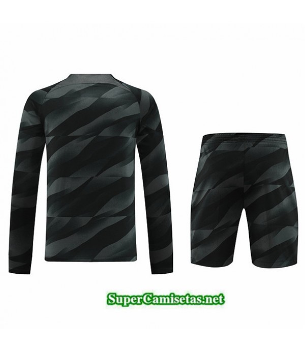 Tailandia Camiseta Kit De Entrenamiento Psg Manche Longue Negro 2023/24