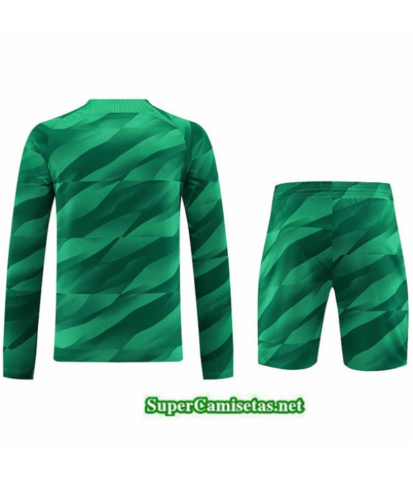Tailandia Camiseta Kit De Entrenamiento Psg Manche Longue Verde 2023/24