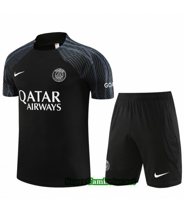 Tailandia Camiseta Kit De Entrenamiento Psg Negro 2023/24
