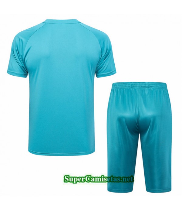 Tailandia Camiseta Kit De Entrenamiento Palmeiras + Short 3/4 Azul 2023/24