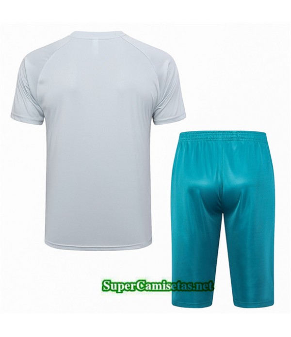Tailandia Camiseta Kit De Entrenamiento Palmeiras + Short 3/4 Gris 2023/24