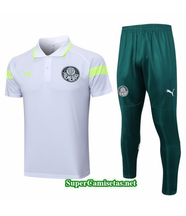Tailandia Camiseta Kit De Entrenamiento Palmeiras Polo Blanco 2023/24