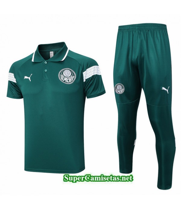 Tailandia Camiseta Kit De Entrenamiento Palmeiras Polo Verde 2023/24