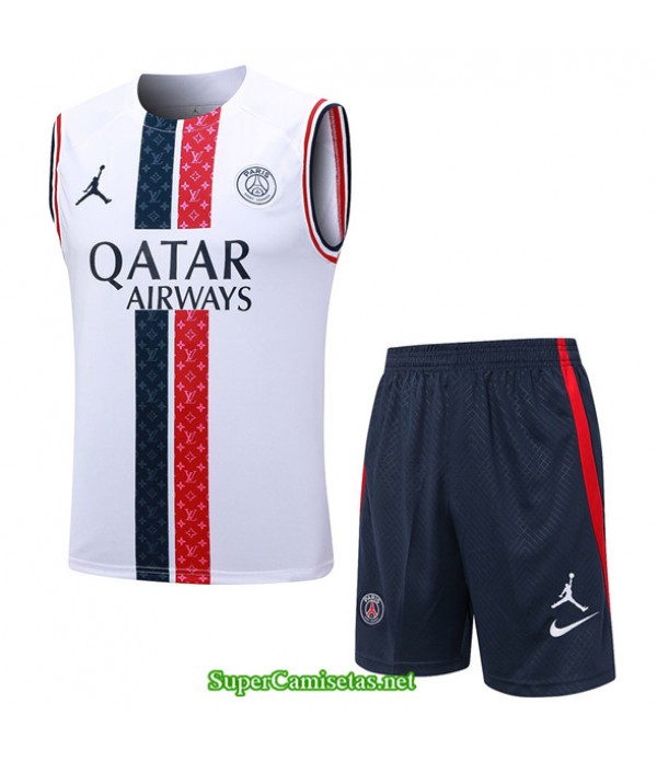 Tailandia Camiseta Kit De Entrenamiento Paris Psg Chaleco Blanco 2023/24