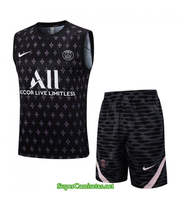 Tailandia Camiseta Kit De Entrenamiento Paris Psg Chaleco Negro 2023/24
