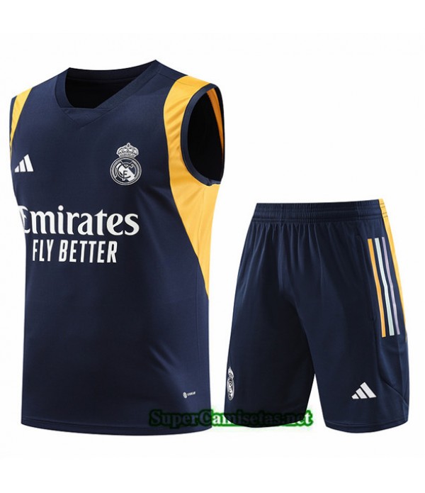 Tailandia Camiseta Kit De Entrenamiento Real Madrid Chaleco Azul 2023/24