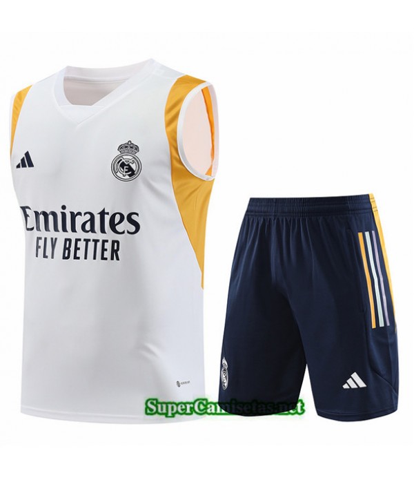 Tailandia Camiseta Kit De Entrenamiento Real Madrid Chaleco Blanco 2023/24