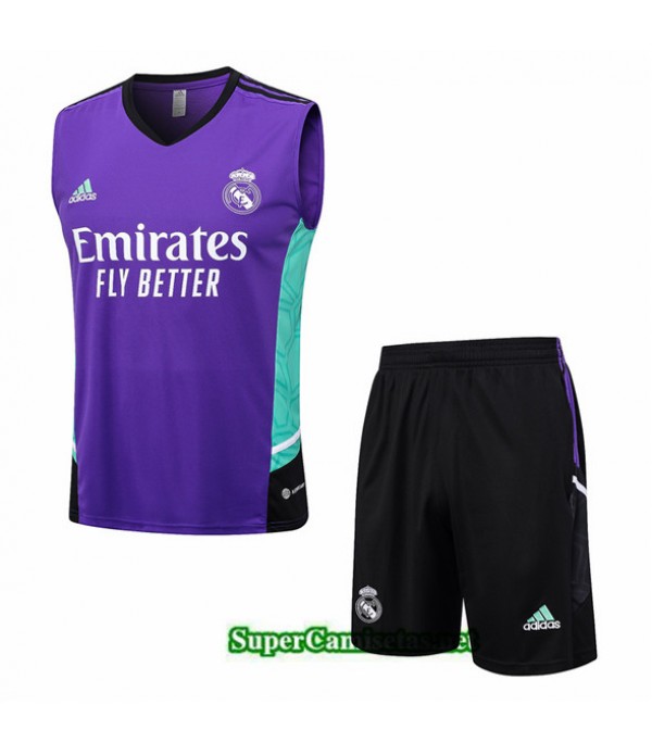 Tailandia Camiseta Kit De Entrenamiento Real Madrid Chaleco Púrpura 2023/24