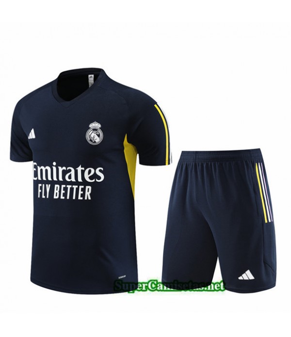 Tailandia Camiseta Kit De Entrenamiento Real Madrid Niño Azul Marino 2023/24