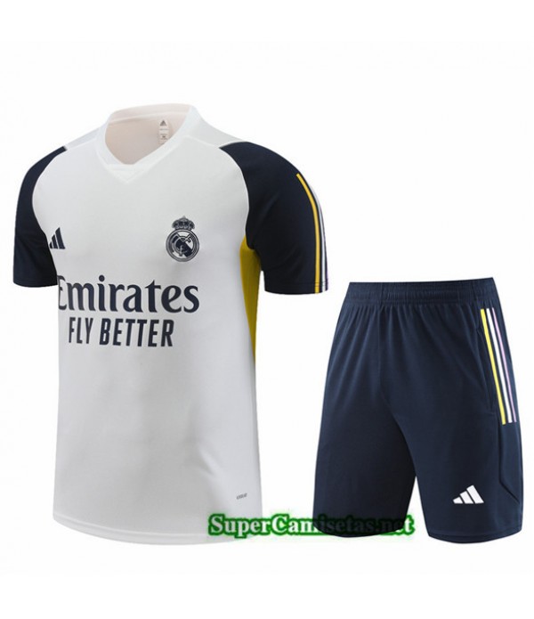 Tailandia Camiseta Kit De Entrenamiento Real Madrid Niño Blanco 2023/24