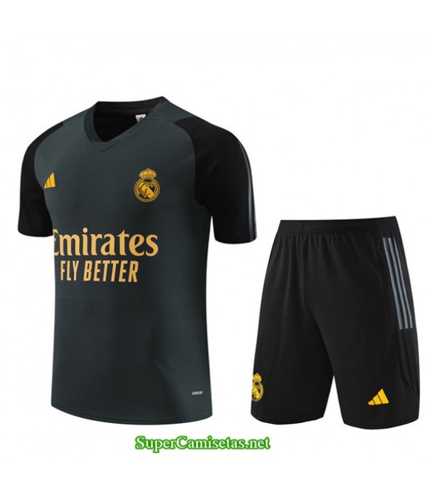 Tailandia Camiseta Kit De Entrenamiento Real Madrid Niño Gris Oscuro 2023/24