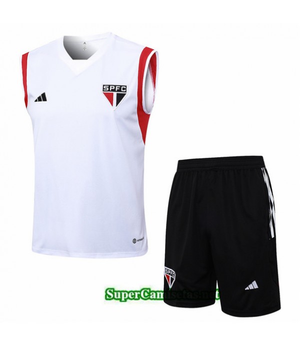 Tailandia Camiseta Kit De Entrenamiento Sao Paulo Chaleco Blanco 2023/24