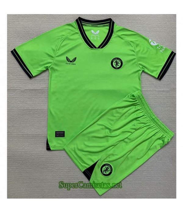 Tailandia Equipacion Camiseta Aston Villa Niño Portero Verde 2023/24