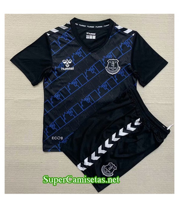 Tailandia Equipacion Camiseta Everton Niño Portero Negro 2023/24