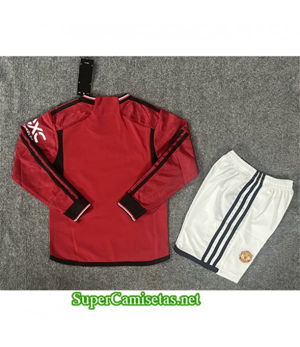 Tailandia Primera Equipacion Camiseta Manchester United Niño Manga Larga 2023/24