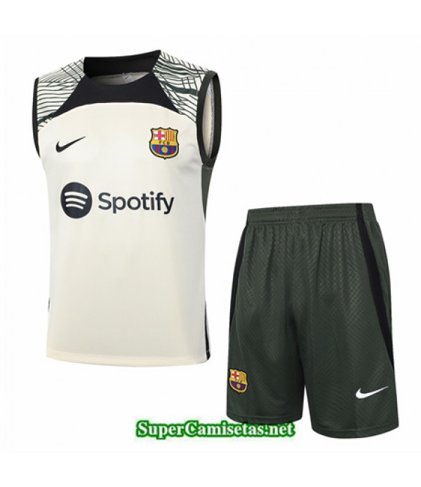Tailandia Camiseta Kit De Entrenamiento Barcelona Sin Mangas Albaricoque 2024