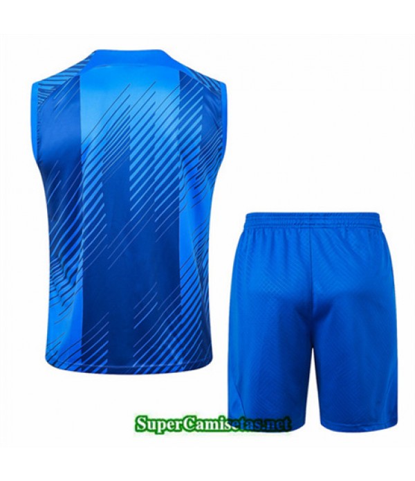 Tailandia Camiseta Kit De Entrenamiento Barcelona Sin Mangas Azul 2024