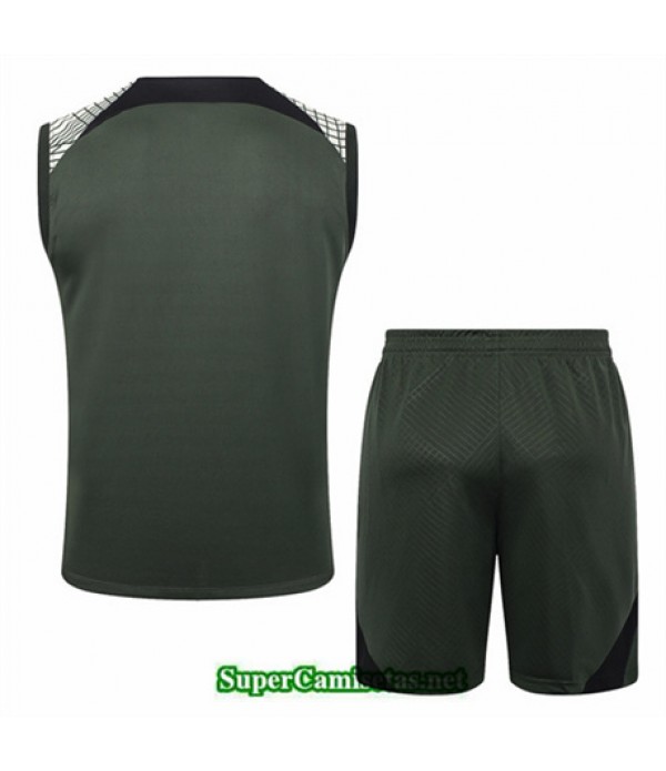 Tailandia Camiseta Kit De Entrenamiento Barcelona Sin Mangas Verde Oscuro 2024