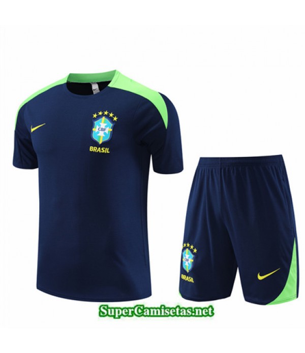Tailandia Camiseta Kit De Entrenamiento Brasil Azul Real 2024