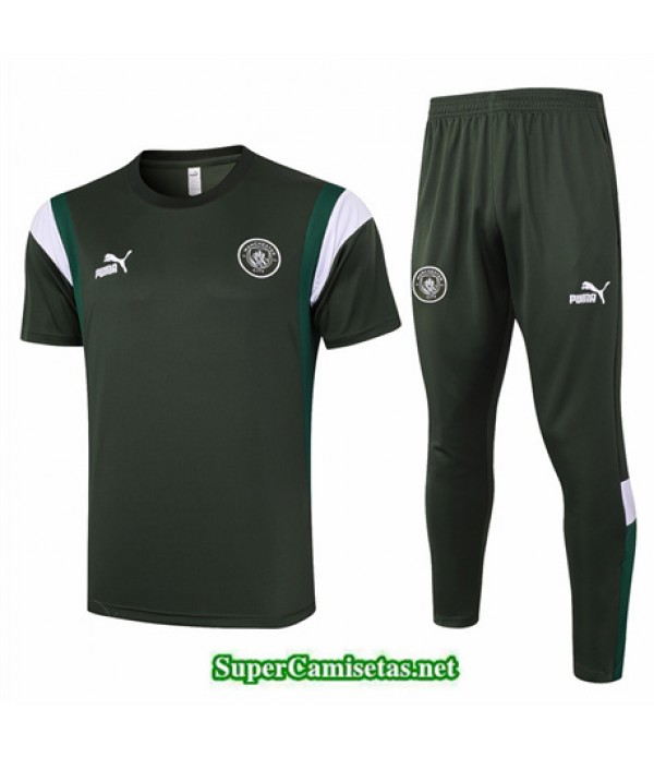 Tailandia Camiseta Kit De Entrenamiento Manchester City Polo Verde Oscuro 2024