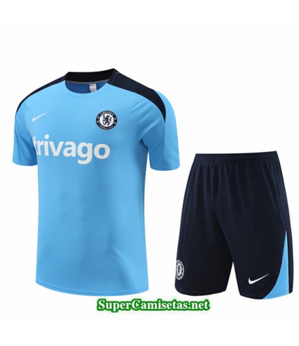 Tailandia Camiseta Kit De Entrenamiento Niño Chelsea Azul Claro 2024