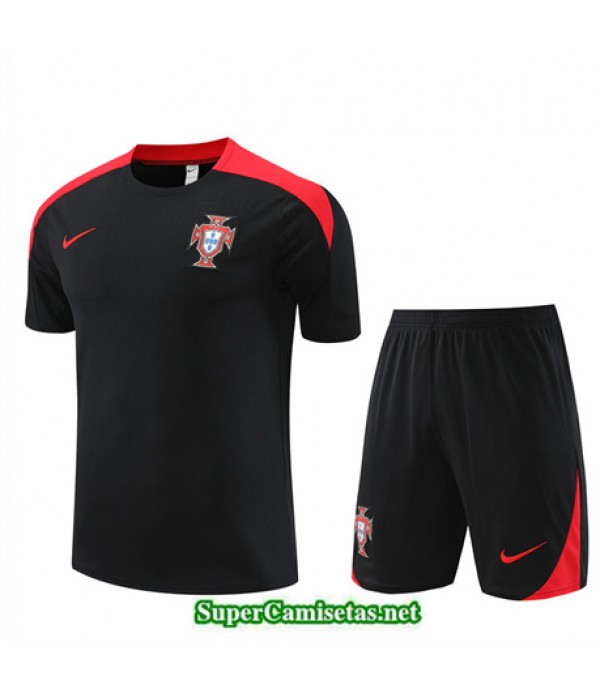 Tailandia Camiseta Kit De Entrenamiento Niño Portugal Negro 2024