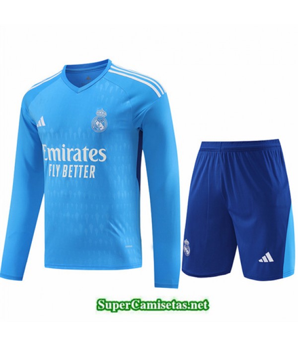 Tailandia Camiseta Kit De Entrenamiento Real Madrid Portero Azul 2024