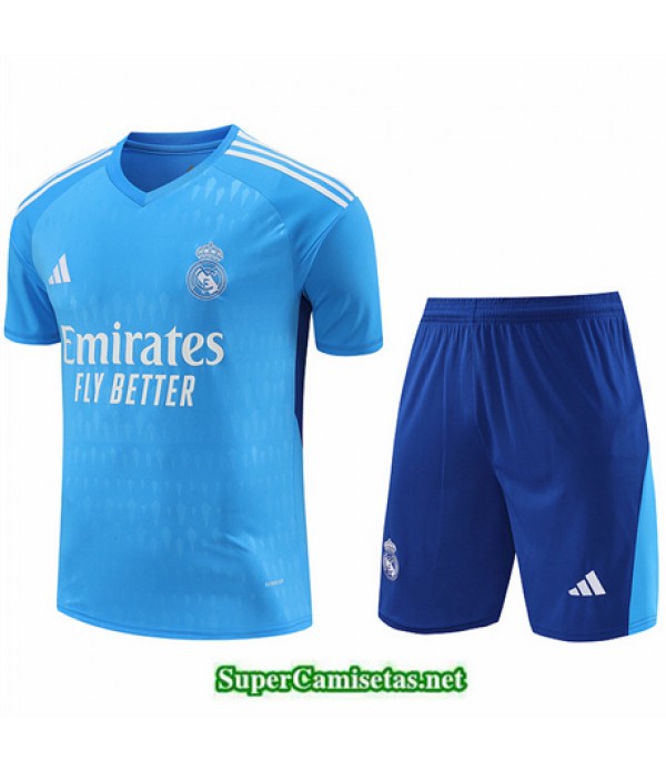 Tailandia Camiseta Kit De Entrenamiento Real Madrid Portero Azul Claro 2024