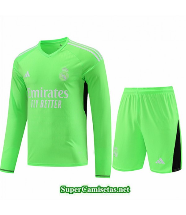 Tailandia Camiseta Kit De Entrenamiento Real Madrid Portero Verde 2024