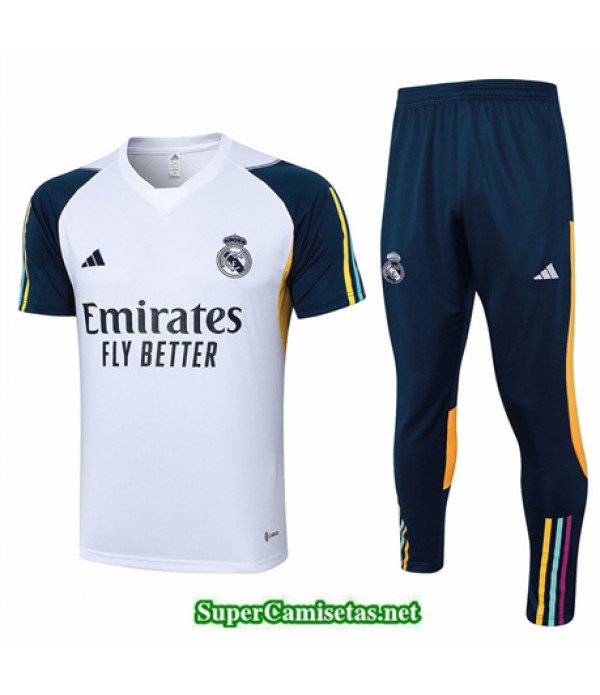 Tailandia Camiseta Kit De Entrenamiento Real Madrid Polo Blanco 2024