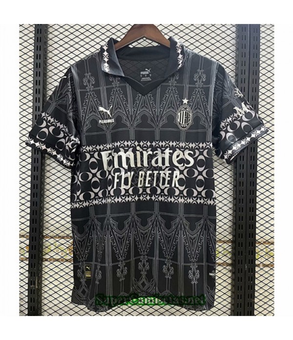 Tailandia Equipacion Camiseta Ac Milan Cuatro Negro 2024