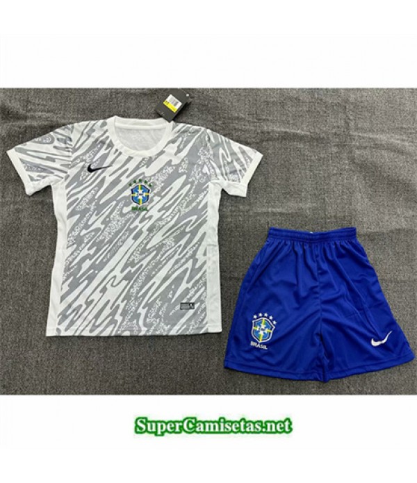 Tailandia Equipacion Camiseta Brasil Niño Blanco 2024