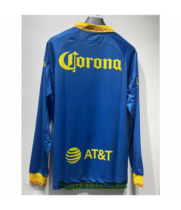 Tailandia Equipacion Camiseta Club America Azul Manga Larga 2023