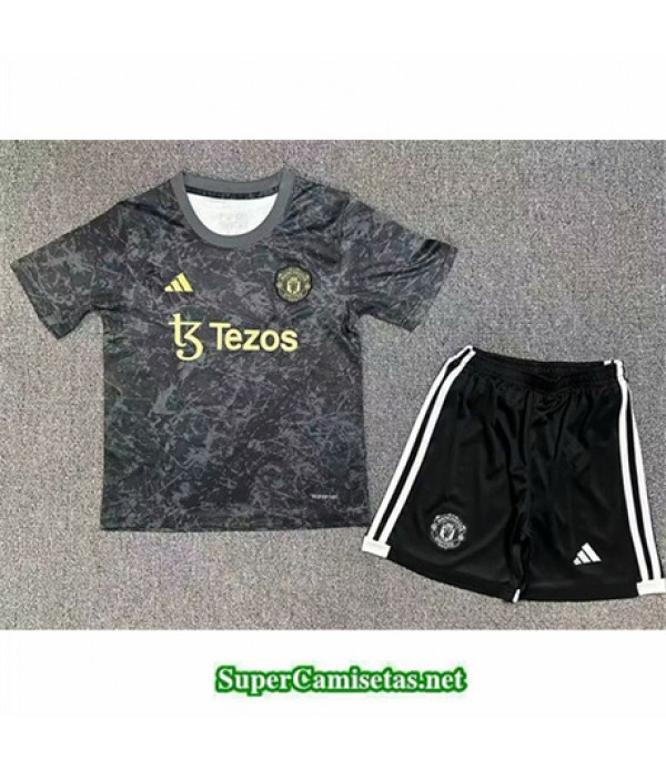 Tailandia Equipacion Camiseta Manchester United Niño Stone Rose/gris 2024