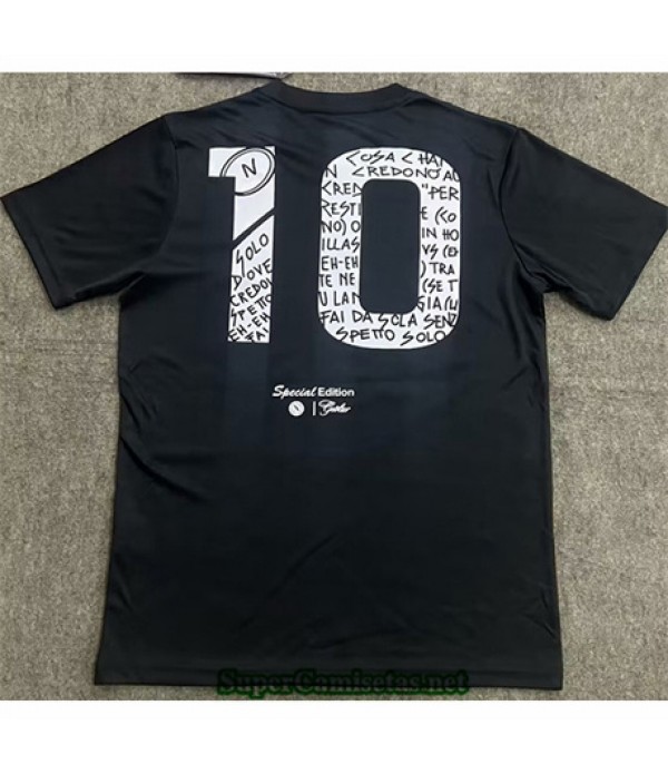 Tailandia Equipacion Camiseta Napoli Conmemorativo 10 Negro 2024