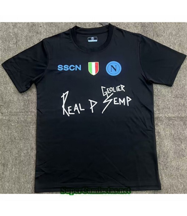 Tailandia Equipacion Camiseta Napoli Conmemorativo 10 Negro 2024