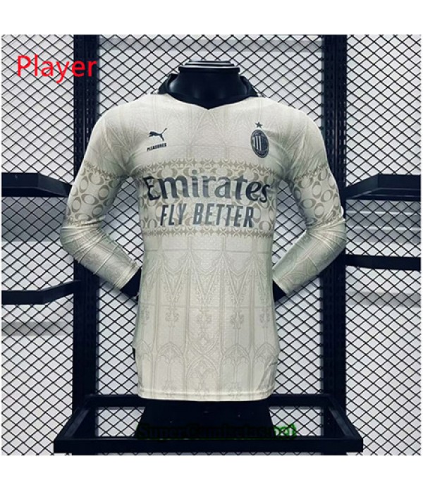 Tailandia Equipacion Camiseta Player Ac Milan Special Manica Lunga Blanco 2024
