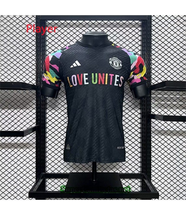 Tailandia Equipacion Camiseta Player Manchester United Pre Match Training Negro 2023