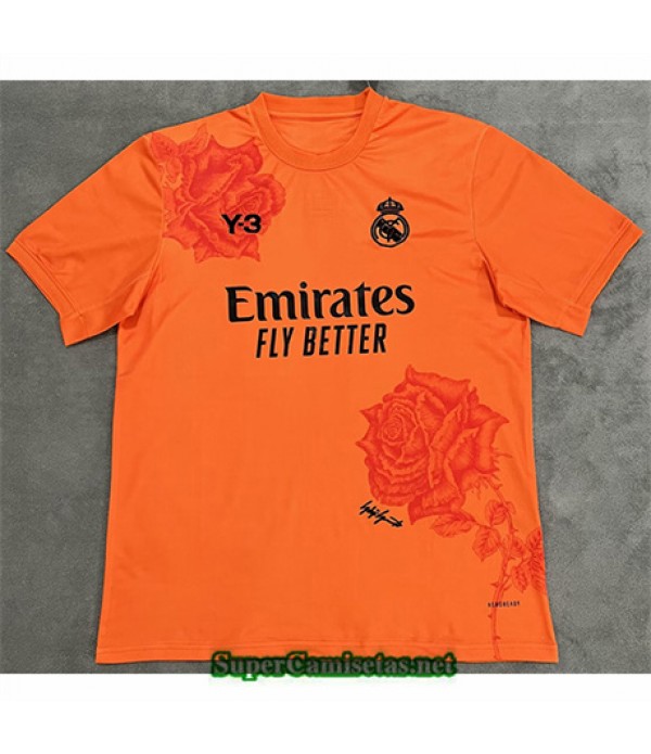 Tailandia Equipacion Camiseta Real Madrid Y3 Naranja 2024