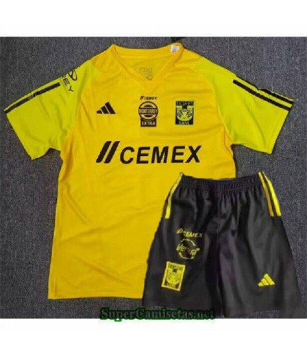 Tailandia Equipacion Camiseta Tigres Niño Amarillo 2024
