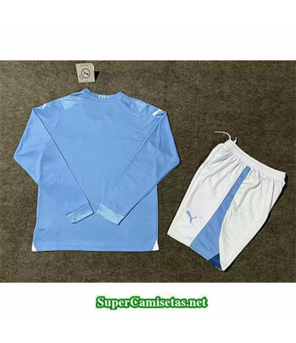 Tailandia Primera Equipacion Camiseta Manchester City Niño Manga Larga 2023