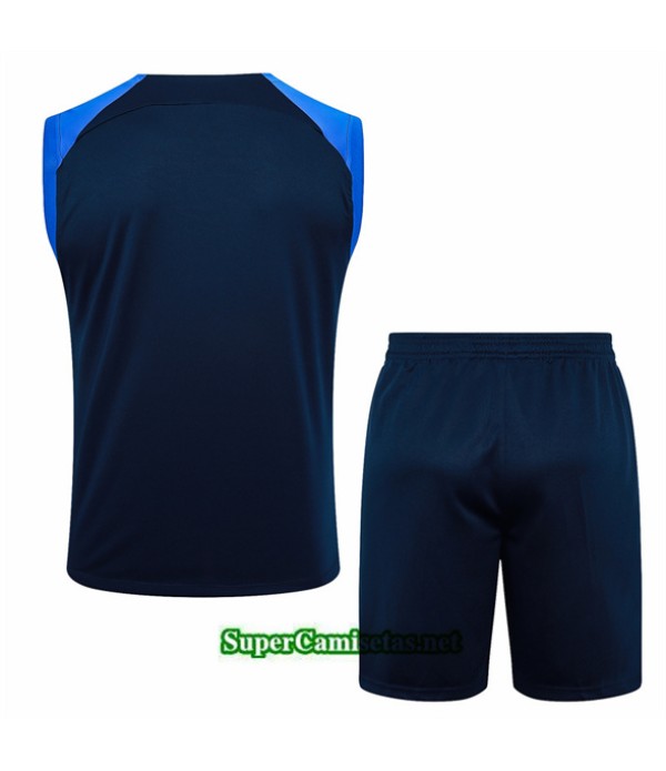 Tailandia Camiseta Kit De Entrenamiento Al Nassr Sin Mangas Azul Royal 2024 2025