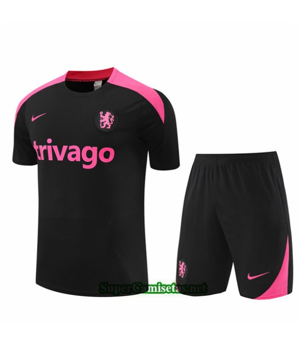 Tailandia Camiseta Kit De Entrenamiento Chelsea Niño Negro 2024 2025