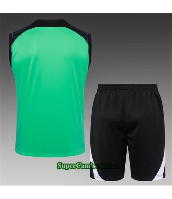 Tailandia Camiseta Kit De Entrenamiento Chelsea Sin Mangas Verde 2024 2025