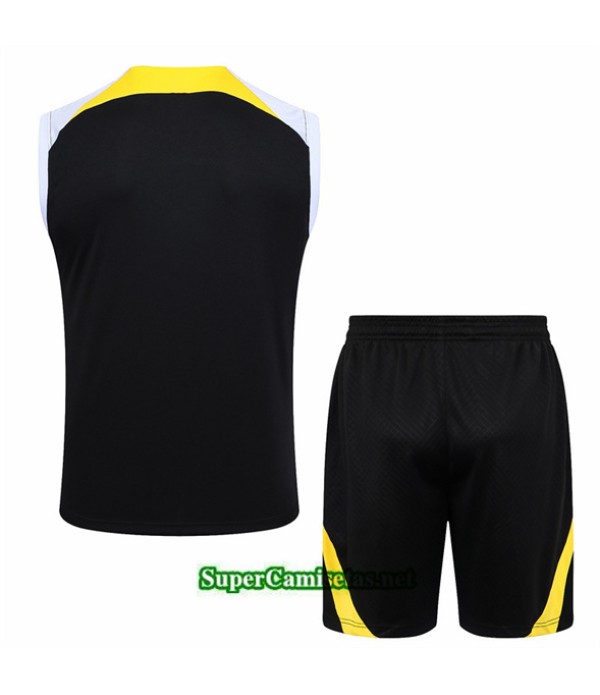 Tailandia Camiseta Kit De Entrenamiento Chelsea Sin Mangas Negro 2024 2025