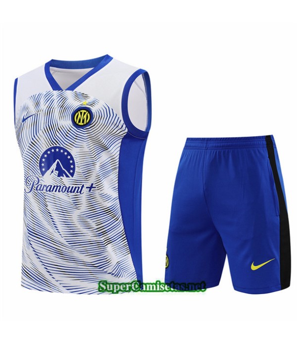 Tailandia Camiseta Kit De Entrenamiento Inter Milan Sin Mangas Blanco 2024 2025