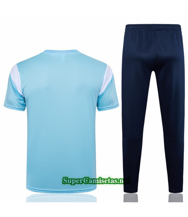 Tailandia Camiseta Kit De Entrenamiento Manchester City Polo Azul Clair 2024 2025