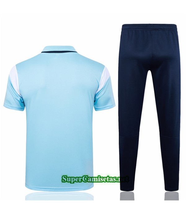 Tailandia Camiseta Kit De Entrenamiento Manchester City Polo Azul Clair 2024 2025