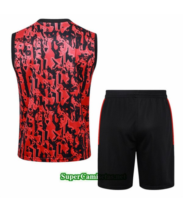 Tailandia Camiseta Kit De Entrenamiento Manchester United Sin Mangas Colorete 2024 2025