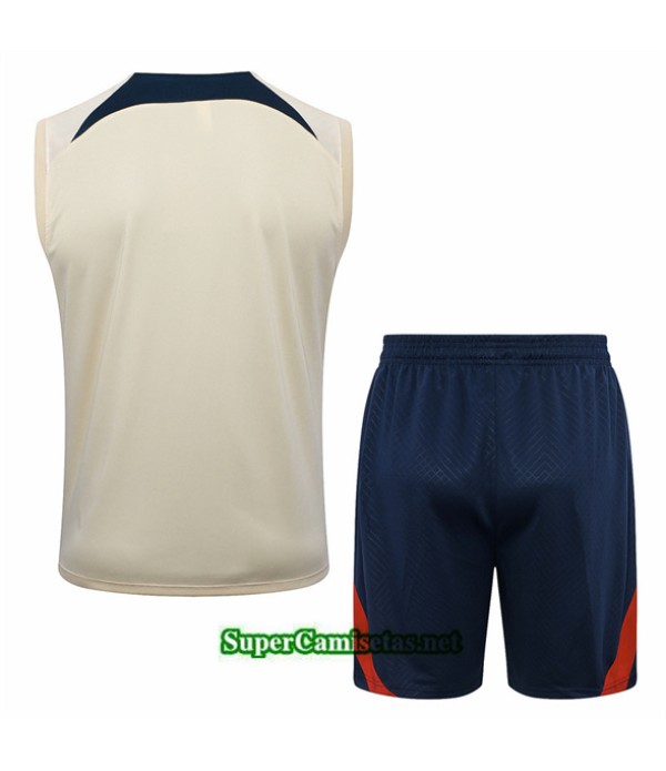 Tailandia Camiseta Kit De Entrenamiento Paris Psg Sin Mangas Abricot 2024 2025